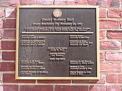 Plaque outside the Senate Page Residence