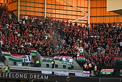 Hungarian supporters in Molineux Stadium, Wolverhampton