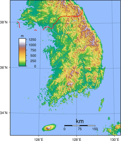 Topography of South Korea