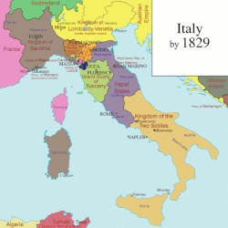 Animated map of the Italian unification from 1829 to 1871