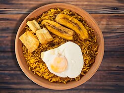 Majadito is a traditional dish from Santa Cruz. The original version does not include beef