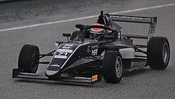 Rehm driving at the Red Bull Ring during the 2024 Euro 4 Championship