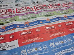 Ballot papers for the presidential election.