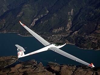Single-seat high performance fiberglass Glaser-Dirks DG-808 glider