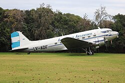 A Douglas DC-3 restored in Aerolineas Argentinas livery