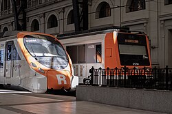 Rodalies Renfe trains in Estació de França, Barcelona