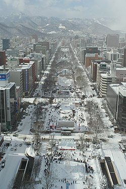 The snowy city of Sapporo, Japan, has a humid continental climate (Köppen Dfa).