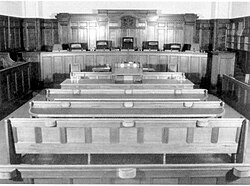 The court's home between 1928 and 1980, the purpose-built courtroom in Little Bourke Street, Melbourne