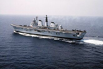 HMS Invincible during NATO exercise Dragon Hammer 90