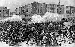 "Battle at the Customs House", an engraving in Frank Leslie's Illustrated Newspaper, 1874