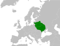 A map of the Grand Duchy of Lithuania in the 15th century prior to its union with the Kingdom of Poland. Belarus was fully within its borders.