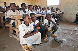 School children in Kakuma Refugee Camp, Kenya: an example for the difficulties with providing quality education for all, with limited resources.