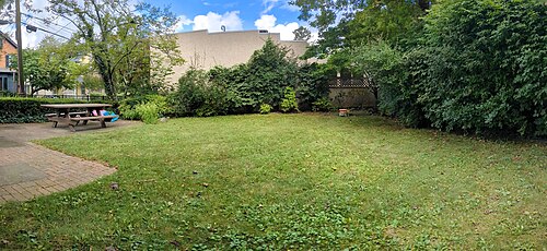A panorama of the David Bradford mini-park, taken in 2023