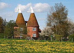 Converted oast houses at Frittenden