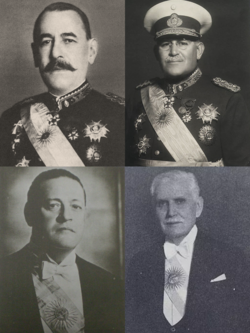 The four presidents of the period (left-to-right, top-to-bottom): Uriburu, Justo, Ortiz and Castillo