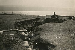 Ottoman trenches along the shores of the Dead Sea, 1918