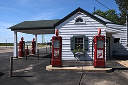 Historic gasoline pumps at the Ambler's Texaco Gas Station, Dwight, Illinois