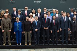 Zelenskyy and other world leaders at the June 2024 Ukraine peace summit