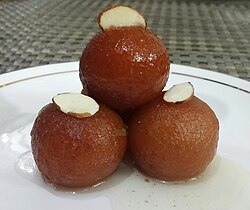 Gulab jamun made with rose water