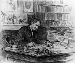 Huxley by Wirgmana drawing in pencil (1882)