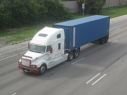 An intermodal container trailer