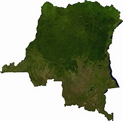 A satellite image of the Democratic Republic of the Congo