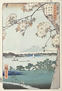 Sumida River, the Wood of the Water god, at Masaki, 1854–58, Utagawa Hiroshige