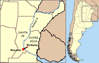 Location of the bridge in Argentina