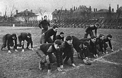 The 1904 Vanderbilt team in action; note the grid pattern on the field