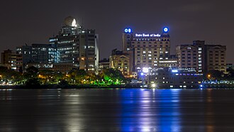 Kolkata old CBD skyline consisting SBI Eastern HQ and GoWB New Secretariat Building
