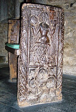 Mermaid carving on a bench end, Zennor, Cornwall