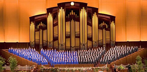 The Tabernacle Choir at Temple Square performing in the Salt Lake Tabernacle