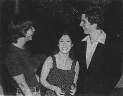 Ford (right) with Mark Hamill and Carrie Fisher in 1977