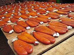 Bottarga, the pickled and dehydrated roe of mullet