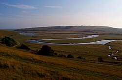 Meander of the River Cuckmere in East Sussex, Southern England