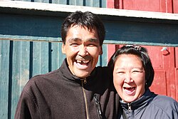 Tunumiit Inuit couple from Kulusuk, Greenland