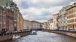 Moyka River, flowing through Central Saint Petersburg