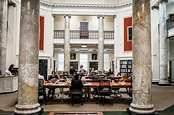 Interior view of the reading room at the American Antiquarian Society.
