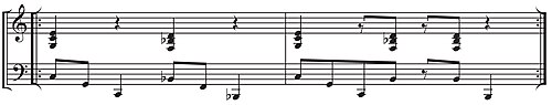 "Tanga" in the style of Machito and His Afro‐Cubans (recorded 1949). 2‐3 clave, piano: René Hernández.