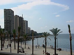 Corniche Beirut near the Saint George Bay where it originally connected to Avenue de Paris