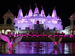 BAPS Shri Swaminarayan Mandir Atlanta illumination with color mixing LED fixtures