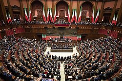 Second inauguration of Sergio Mattarella in front of the Italian Parliament on 3 February 2022