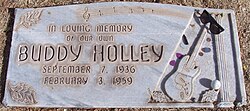 Holly's headstone in the City of Lubbock Cemetery