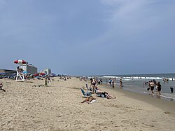 Ocean City, a beach resort along the Atlantic Ocean and a popular tourist destination in Maryland