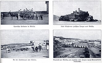 Melilla and the Peñón de Alhucemas in 1909.