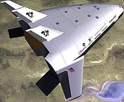 Simulated in-flight view of the X-33.
