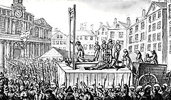Nine émigrés are executed by guillotine, 1793