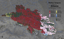 Mother Tongues of Silesia, according to the 1905 Census