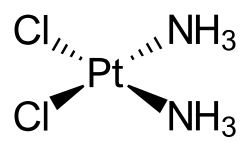 Cisplatin ([Pt(NH3)2Cl2) is a widely used anticancer drug.