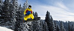 Snowboarder in Tannheim, Tyrol, Austria